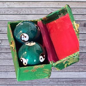Chiming Chinese Balls Yin & Yang Baoding Balls for Hand Therapy in box deStress